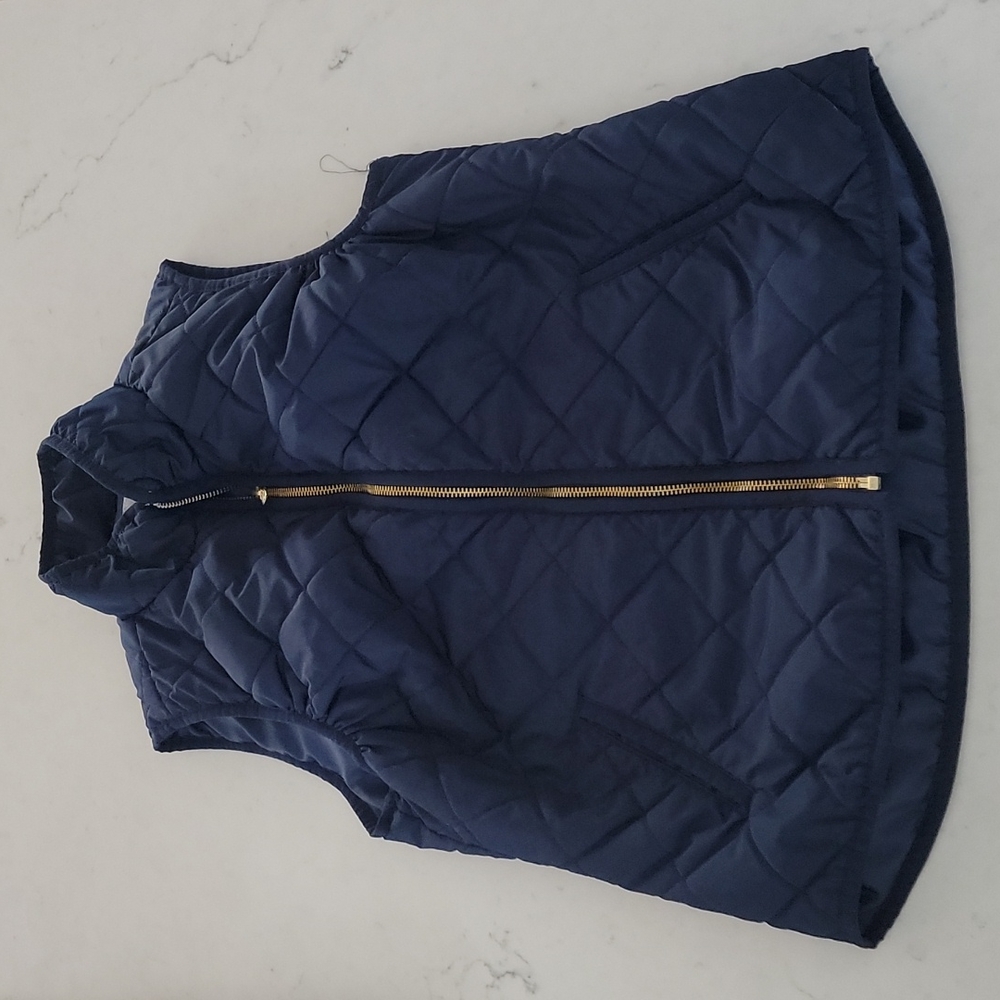 Navy quilted vest